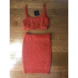 JLuxlabel Orange Skirt Set